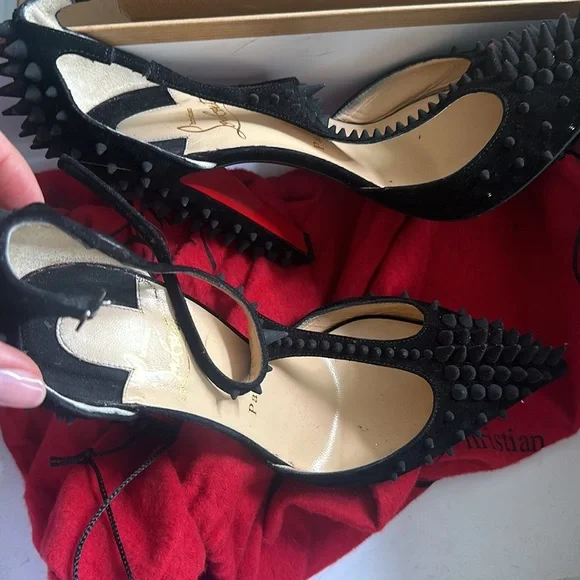 Spiked Louboutin heels sz 38 - Picture 8 of 14